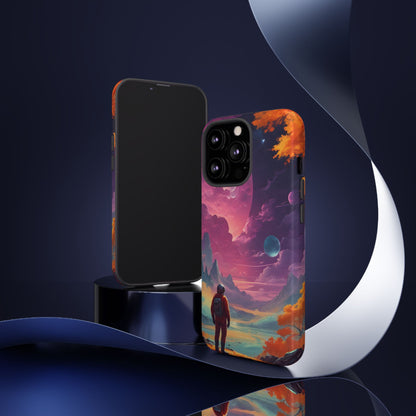 Psychedelic Astronaut Phone Case, Galaxy Space Theme, Tough Cases for Men & Women, Unique Gifts for Tech Lovers, Stylish Accessories, Cosmic Decor