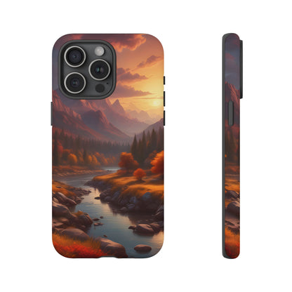 Autumn Mountain Sunset Phone Case, Nature Lover Gift, Tough Phone Cover, Outdoor Adventure Accessory, Landscape Art Case