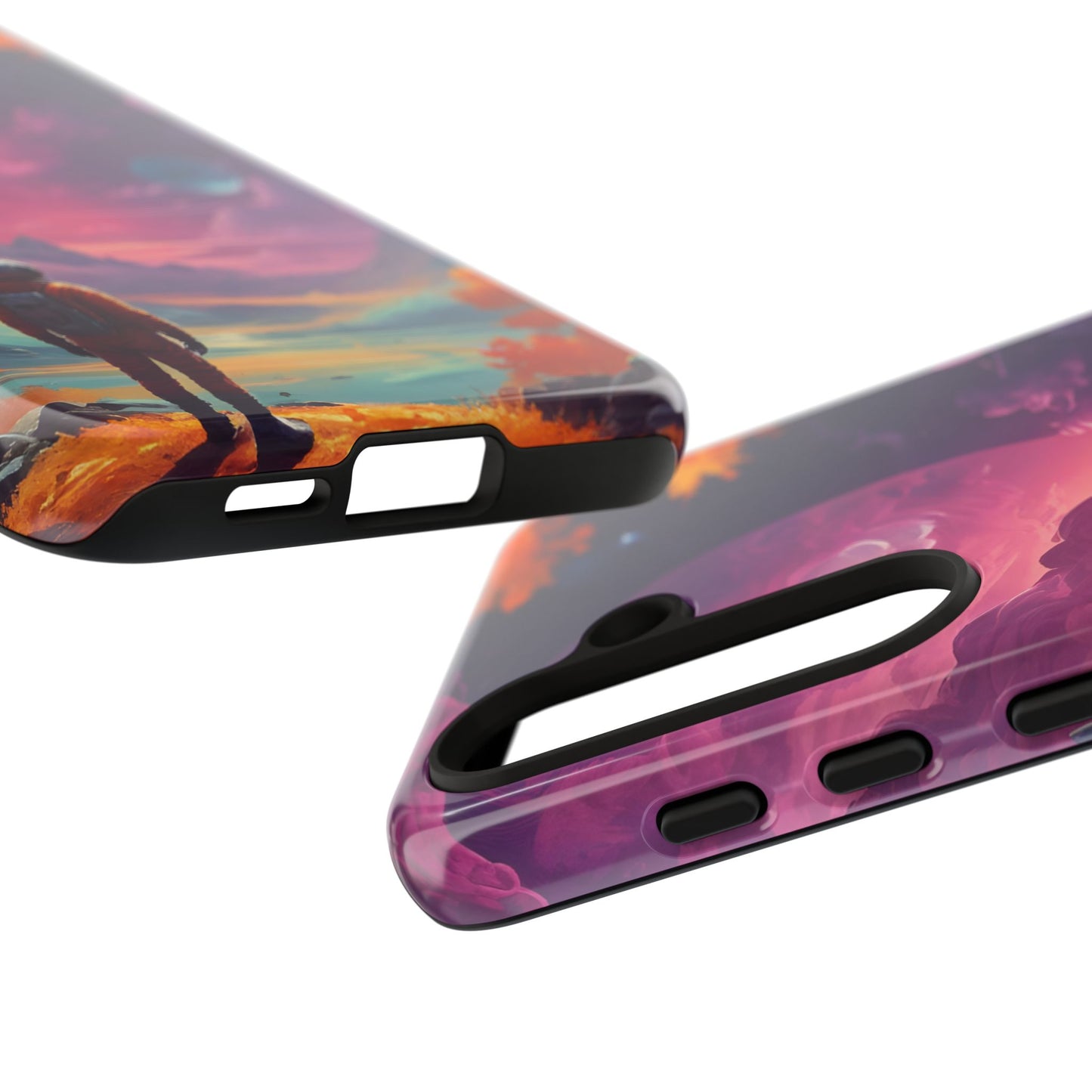 Carcasa para teléfono de astronauta psicodélico, tema espacial galaxia, fundas resistentes para hombres y mujeres, regalos únicos para amantes de la tecnología, accesorios elegantes, decoración cósmica.