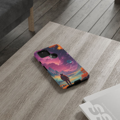 Psychedelic Astronaut Phone Case, Galaxy Space Theme, Tough Cases for Men & Women, Unique Gifts for Tech Lovers, Stylish Accessories, Cosmic Decor