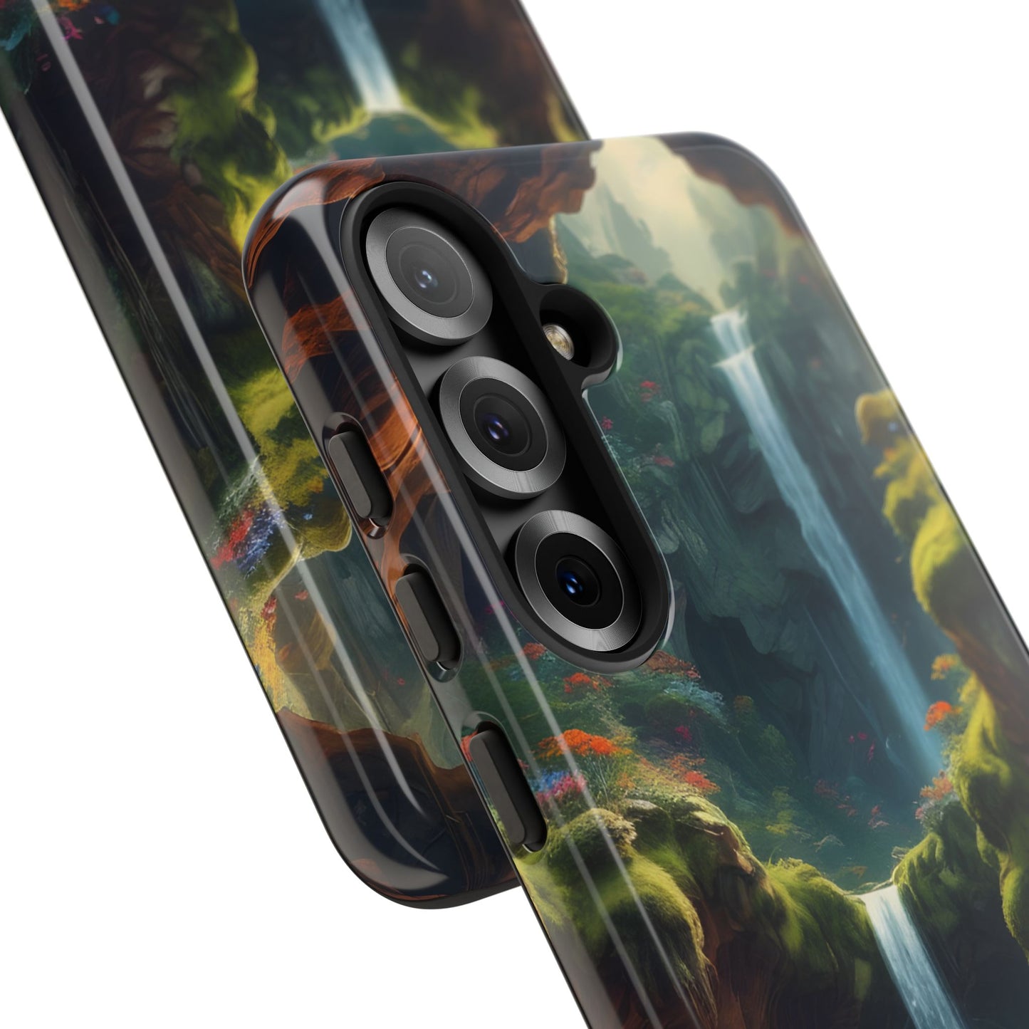 Funda de teléfono con diseño de cascada - Fundas resistentes, diseño de cascada, funda estética para teléfono, regalo para amantes de la naturaleza, protector de teléfono.
