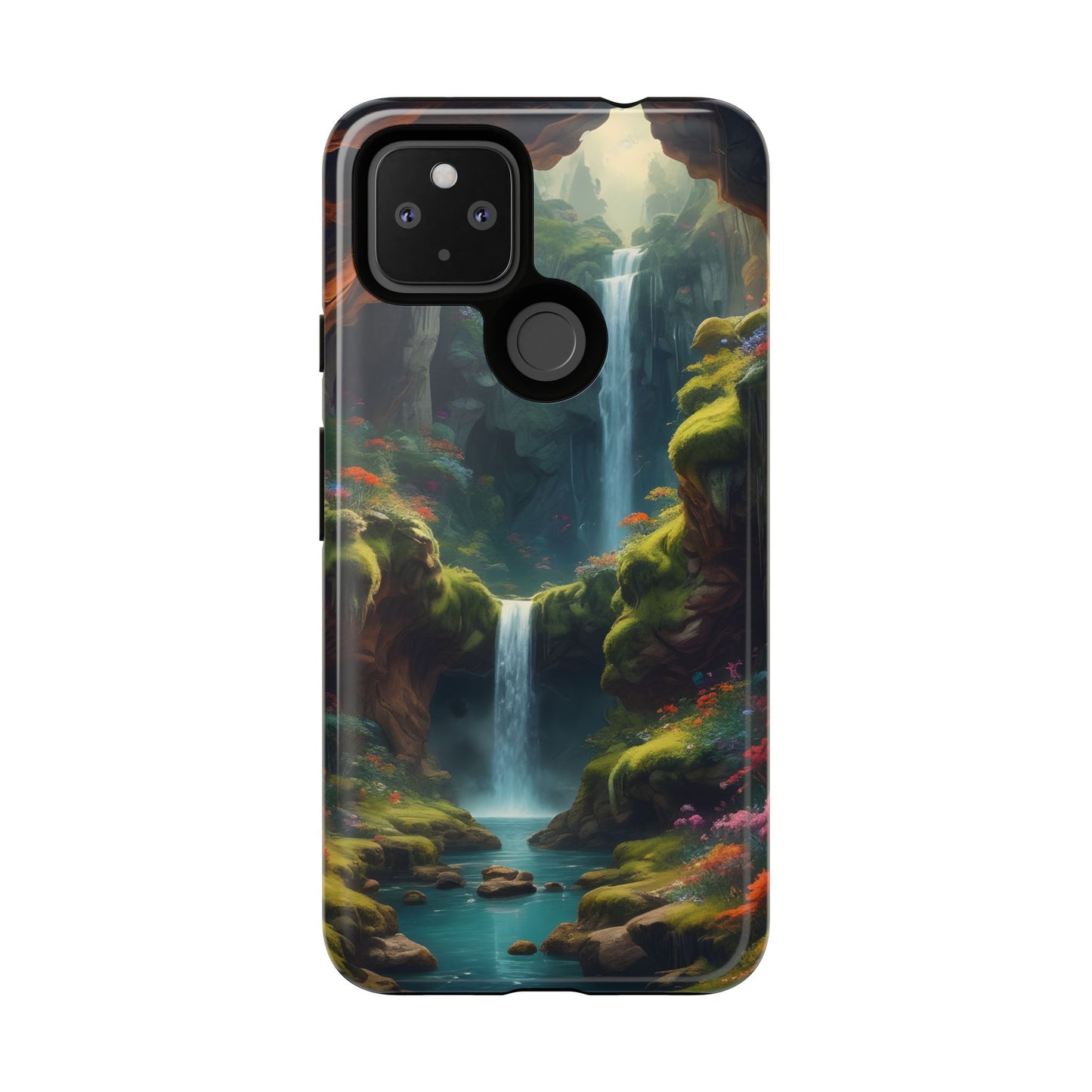 Funda de teléfono con diseño de cascada - Fundas resistentes, diseño de cascada, funda estética para teléfono, regalo para amantes de la naturaleza, protector de teléfono.