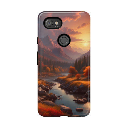 Autumn Mountain Sunset Phone Case, Nature Lover Gift, Tough Phone Cover, Outdoor Adventure Accessory, Landscape Art Case