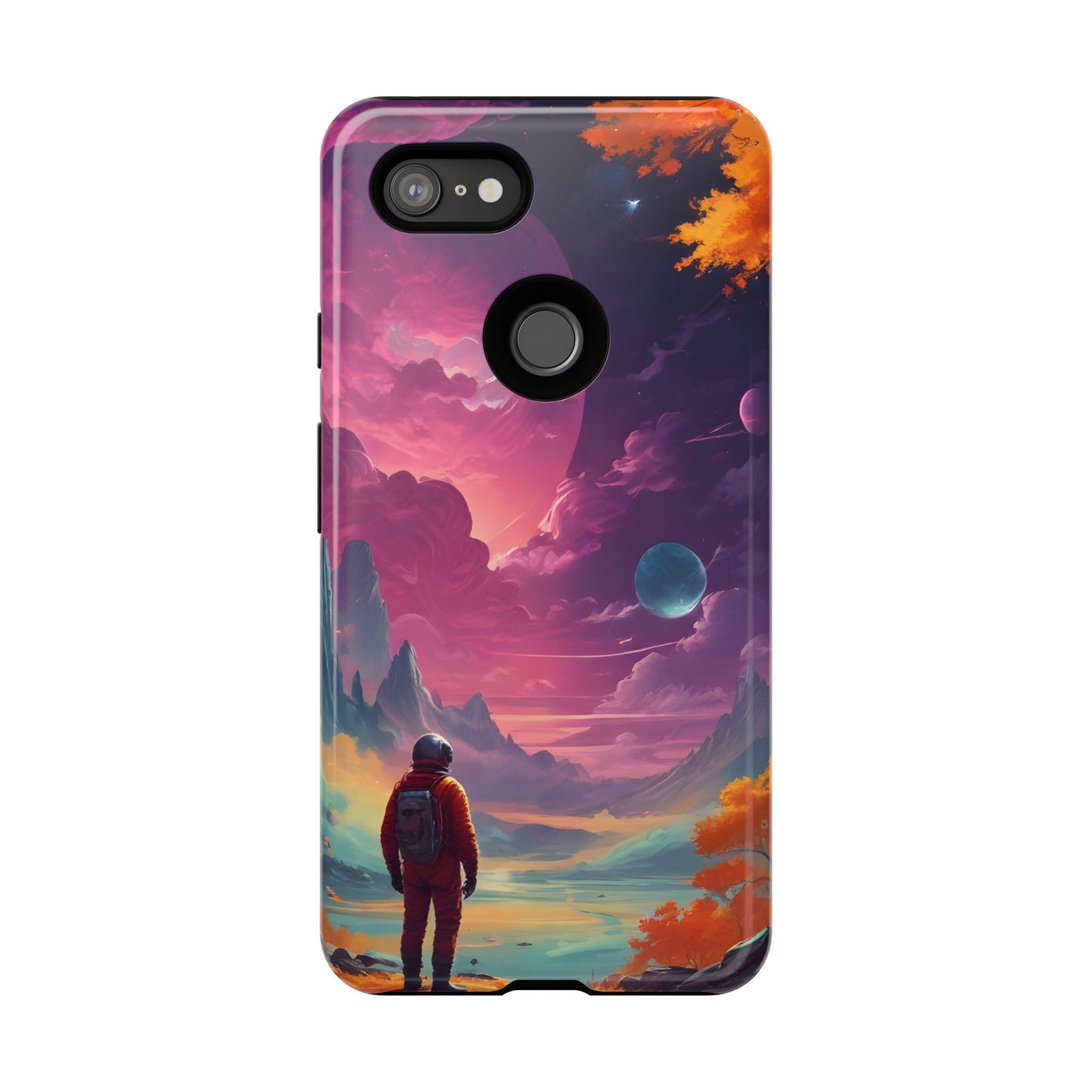 Carcasa para teléfono de astronauta psicodélico, tema espacial galaxia, fundas resistentes para hombres y mujeres, regalos únicos para amantes de la tecnología, accesorios elegantes, decoración cósmica.