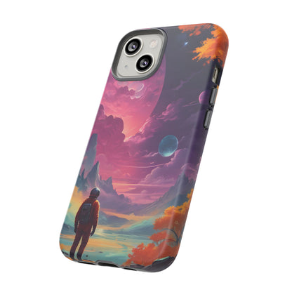 Psychedelic Astronaut Phone Case, Galaxy Space Theme, Tough Cases for Men & Women, Unique Gifts for Tech Lovers, Stylish Accessories, Cosmic Decor