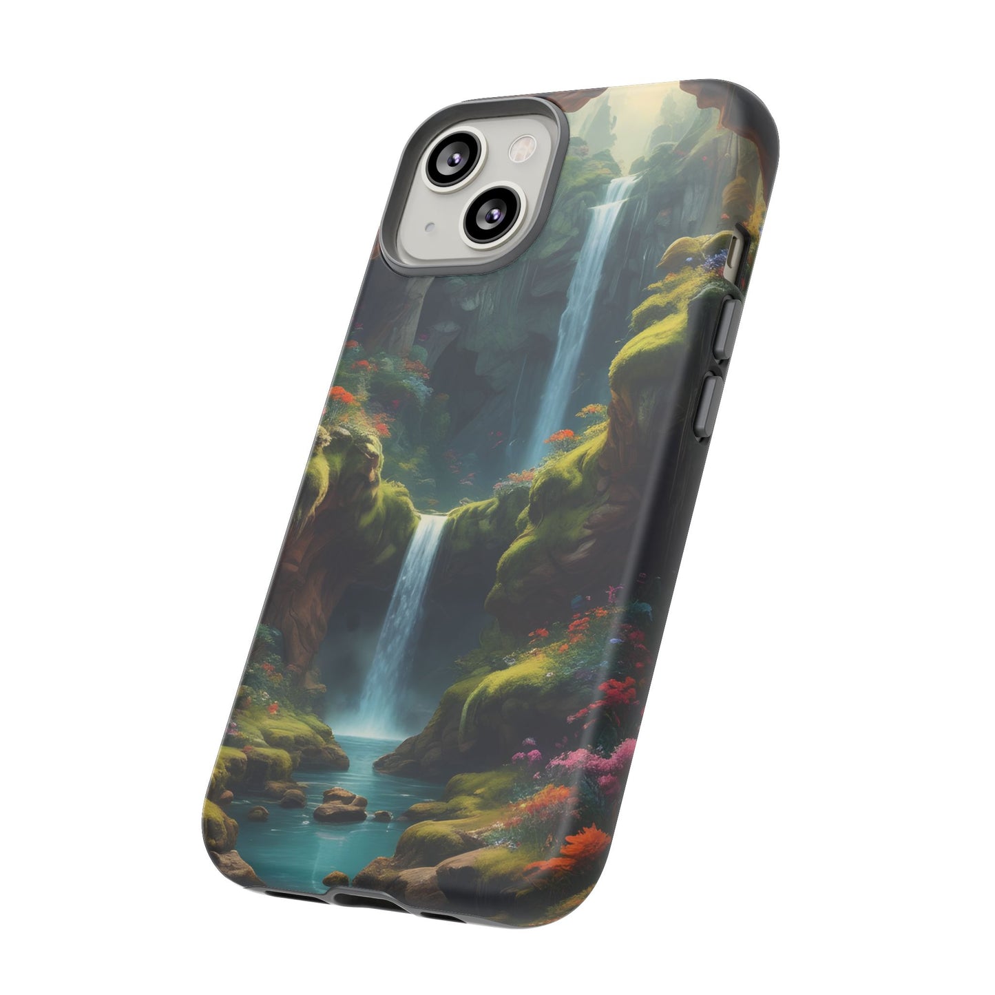Funda de teléfono con diseño de cascada - Fundas resistentes, diseño de cascada, funda estética para teléfono, regalo para amantes de la naturaleza, protector de teléfono.
