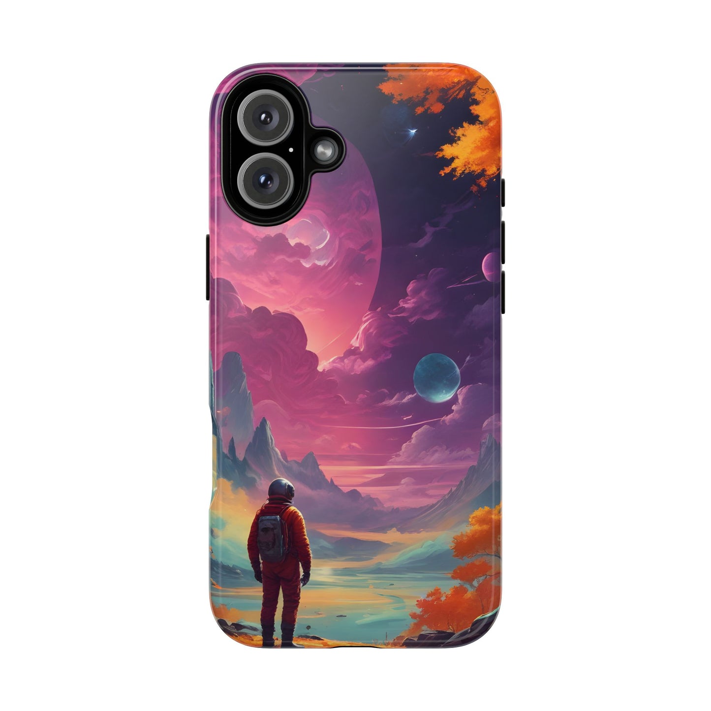 Carcasa para teléfono de astronauta psicodélico, tema espacial galaxia, fundas resistentes para hombres y mujeres, regalos únicos para amantes de la tecnología, accesorios elegantes, decoración cósmica.