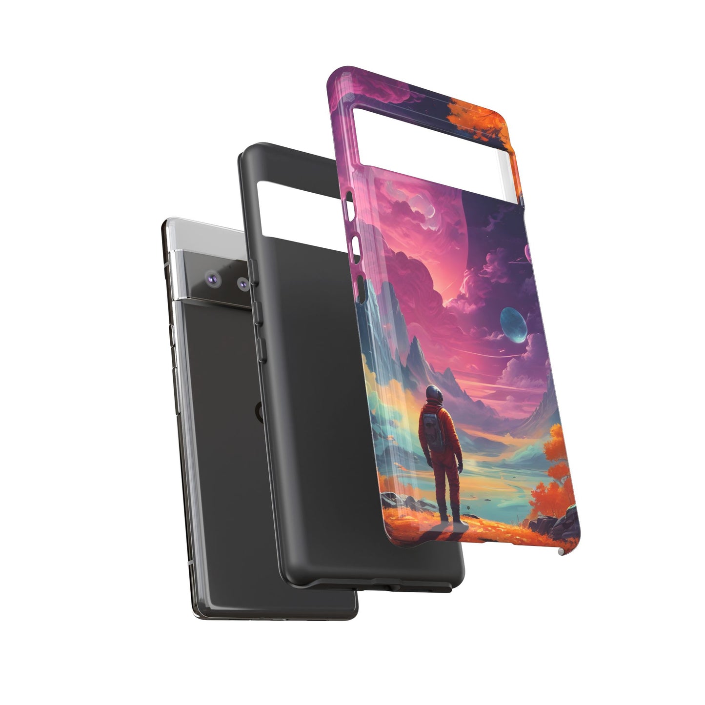 Carcasa para teléfono de astronauta psicodélico, tema espacial galaxia, fundas resistentes para hombres y mujeres, regalos únicos para amantes de la tecnología, accesorios elegantes, decoración cósmica.