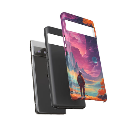 Psychedelic Astronaut Phone Case, Galaxy Space Theme, Tough Cases for Men & Women, Unique Gifts for Tech Lovers, Stylish Accessories, Cosmic Decor