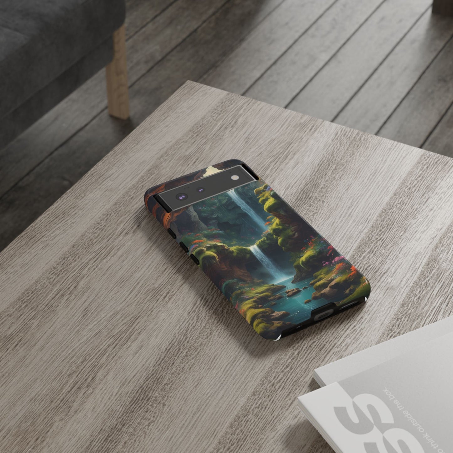 Funda de teléfono con diseño de cascada - Fundas resistentes, diseño de cascada, funda estética para teléfono, regalo para amantes de la naturaleza, protector de teléfono.