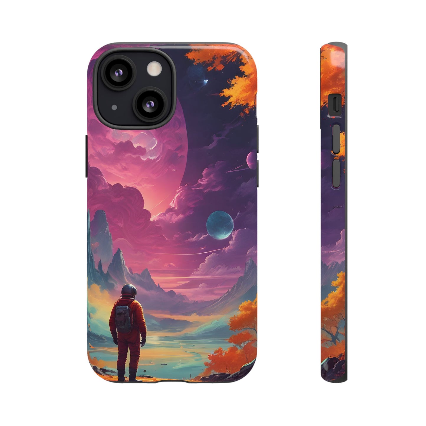 Carcasa para teléfono de astronauta psicodélico, tema espacial galaxia, fundas resistentes para hombres y mujeres, regalos únicos para amantes de la tecnología, accesorios elegantes, decoración cósmica.