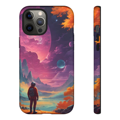 Psychedelic Astronaut Phone Case, Galaxy Space Theme, Tough Cases for Men & Women, Unique Gifts for Tech Lovers, Stylish Accessories, Cosmic Decor