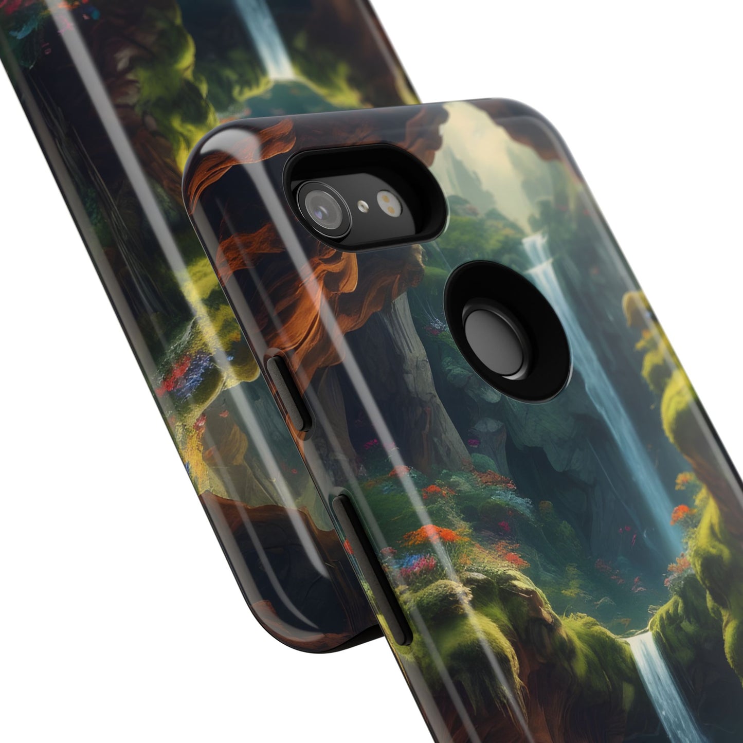 Funda de teléfono con diseño de cascada - Fundas resistentes, diseño de cascada, funda estética para teléfono, regalo para amantes de la naturaleza, protector de teléfono.