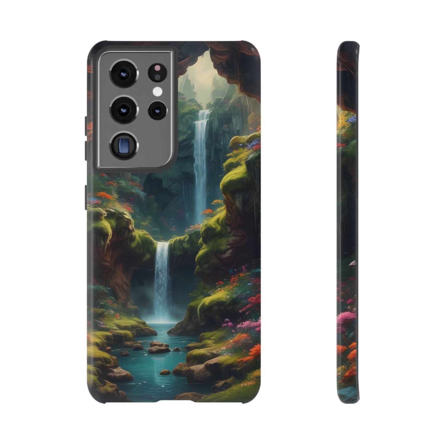 Funda de teléfono con diseño de cascada - Fundas resistentes, diseño de cascada, funda estética para teléfono, regalo para amantes de la naturaleza, protector de teléfono.