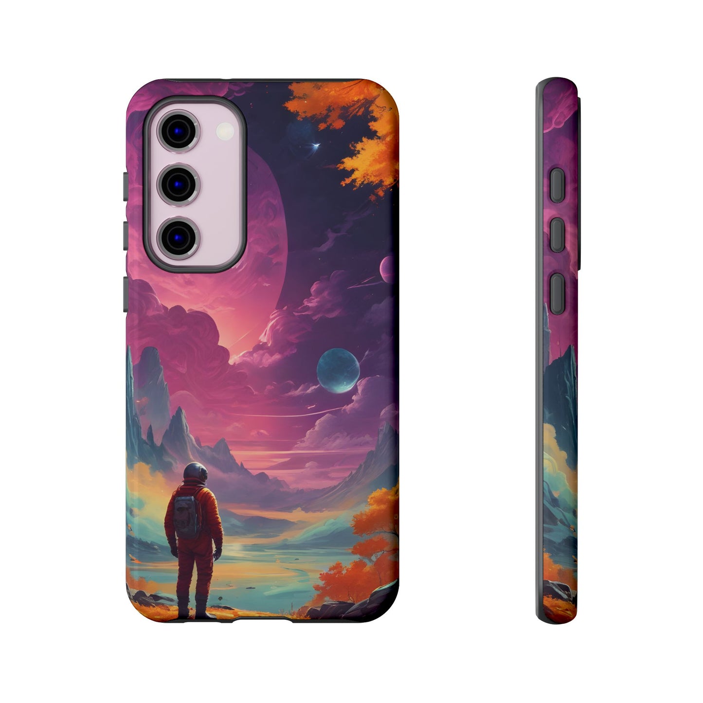 Carcasa para teléfono de astronauta psicodélico, tema espacial galaxia, fundas resistentes para hombres y mujeres, regalos únicos para amantes de la tecnología, accesorios elegantes, decoración cósmica.