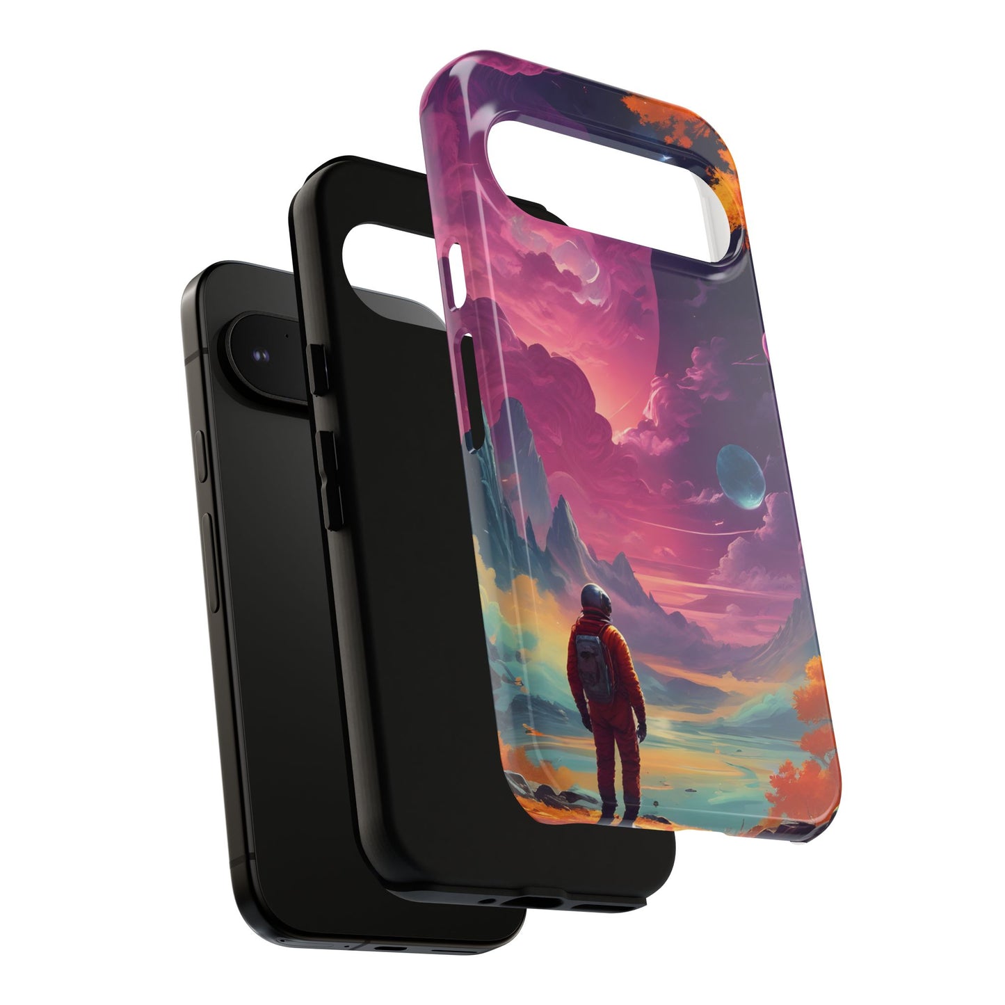 Carcasa para teléfono de astronauta psicodélico, tema espacial galaxia, fundas resistentes para hombres y mujeres, regalos únicos para amantes de la tecnología, accesorios elegantes, decoración cósmica.