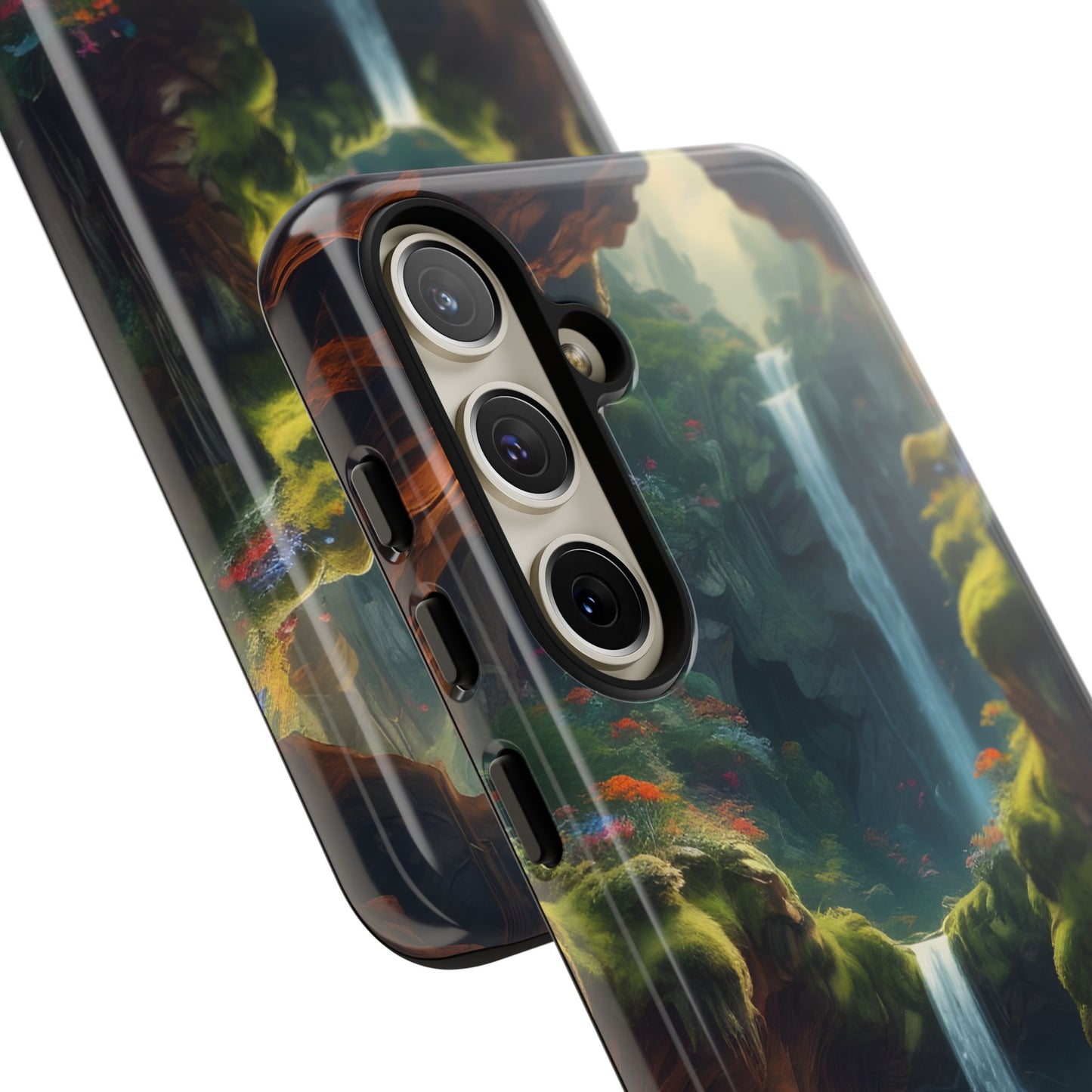 Funda de teléfono con diseño de cascada - Fundas resistentes, diseño de cascada, funda estética para teléfono, regalo para amantes de la naturaleza, protector de teléfono.