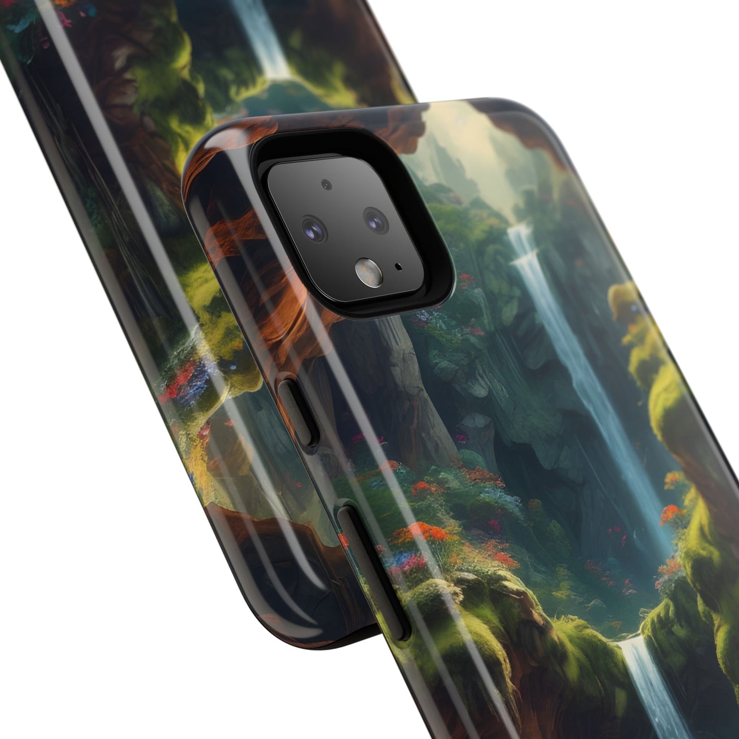 Funda de teléfono con diseño de cascada - Fundas resistentes, diseño de cascada, funda estética para teléfono, regalo para amantes de la naturaleza, protector de teléfono.