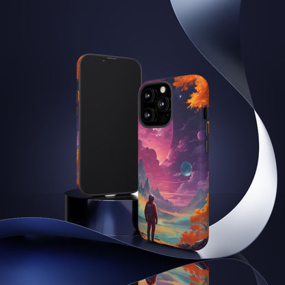 Psychedelic Astronaut Phone Case, Galaxy Space Theme, Tough Cases for Men & Women, Unique Gifts for Tech Lovers, Stylish Accessories, Cosmic Decor