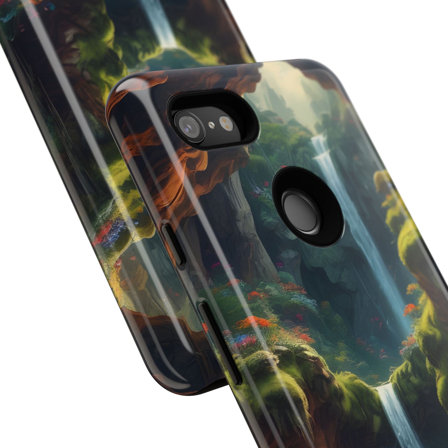 Funda de teléfono con diseño de cascada - Fundas resistentes, diseño de cascada, funda estética para teléfono, regalo para amantes de la naturaleza, protector de teléfono.