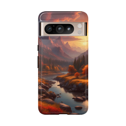 Autumn Mountain Sunset Phone Case, Nature Lover Gift, Tough Phone Cover, Outdoor Adventure Accessory, Landscape Art Case