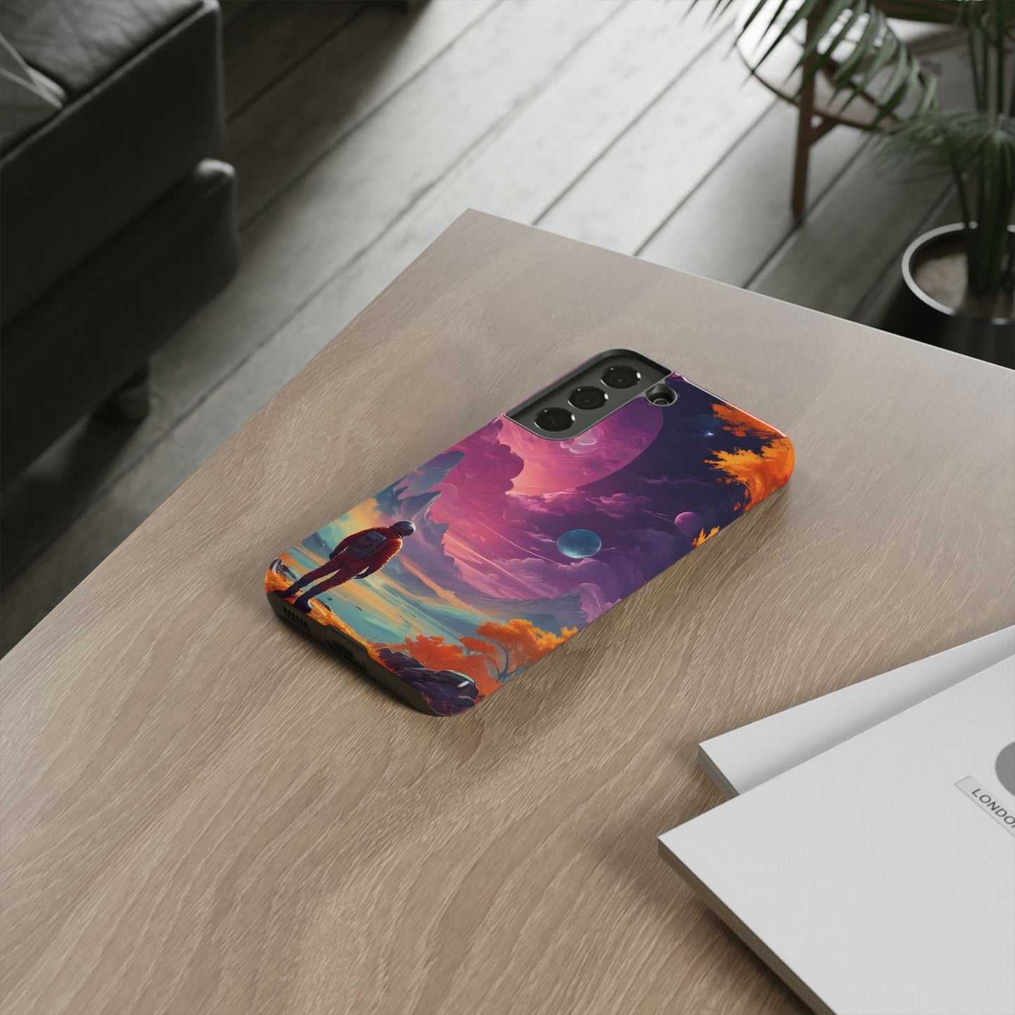 Carcasa para teléfono de astronauta psicodélico, tema espacial galaxia, fundas resistentes para hombres y mujeres, regalos únicos para amantes de la tecnología, accesorios elegantes, decoración cósmica.