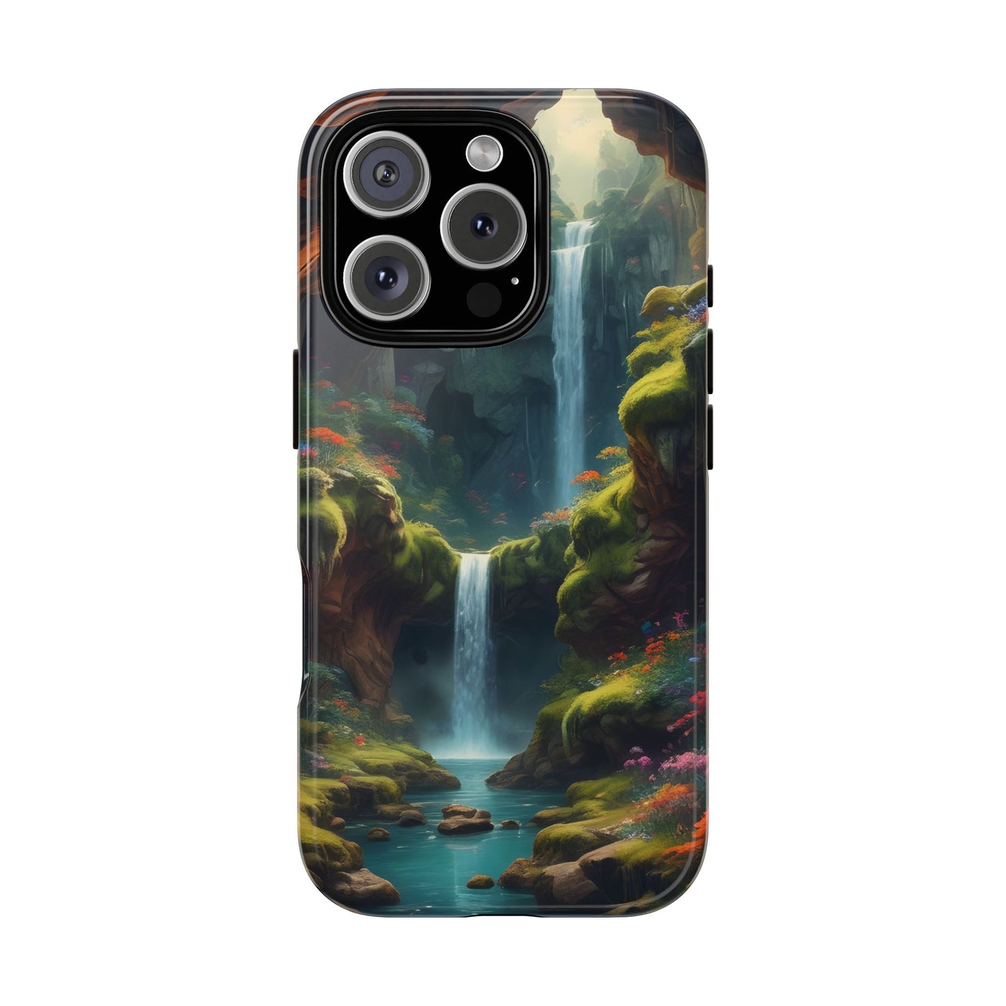 Funda de teléfono con diseño de cascada - Fundas resistentes, diseño de cascada, funda estética para teléfono, regalo para amantes de la naturaleza, protector de teléfono.