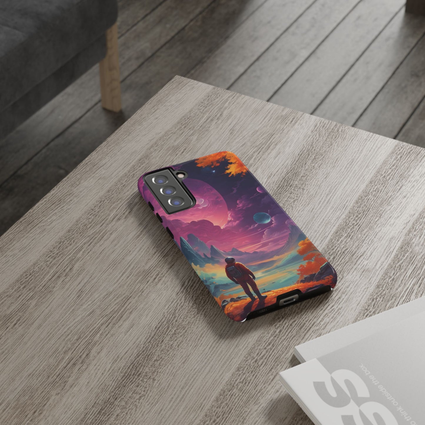 Carcasa para teléfono de astronauta psicodélico, tema espacial galaxia, fundas resistentes para hombres y mujeres, regalos únicos para amantes de la tecnología, accesorios elegantes, decoración cósmica.