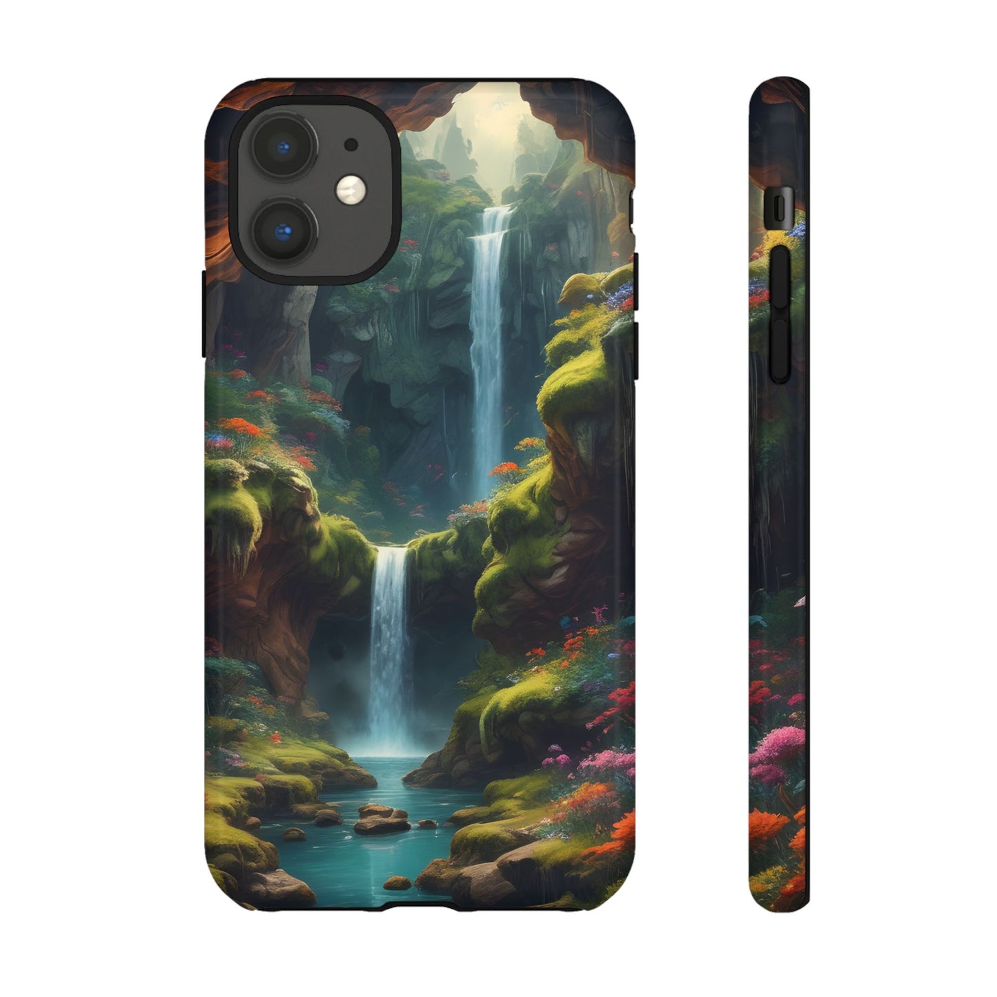 Funda de teléfono con diseño de cascada - Fundas resistentes, diseño de cascada, funda estética para teléfono, regalo para amantes de la naturaleza, protector de teléfono.