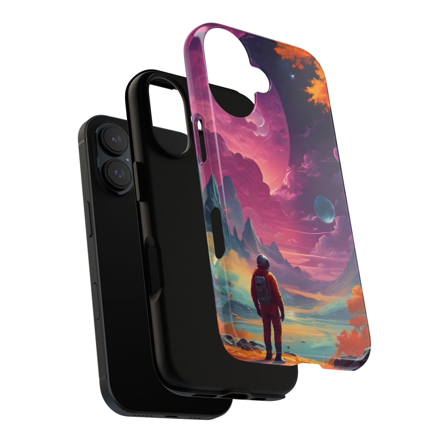 Carcasa para teléfono de astronauta psicodélico, tema espacial galaxia, fundas resistentes para hombres y mujeres, regalos únicos para amantes de la tecnología, accesorios elegantes, decoración cósmica.