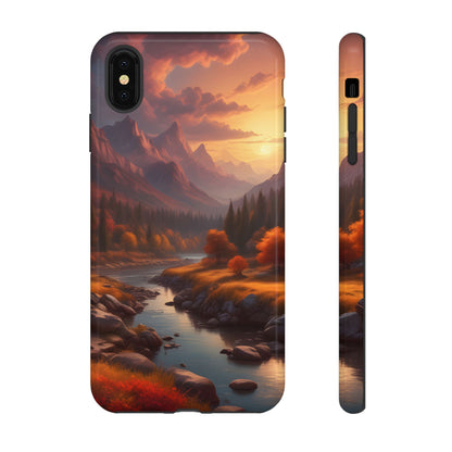 Autumn Mountain Sunset Phone Case, Nature Lover Gift, Tough Phone Cover, Outdoor Adventure Accessory, Landscape Art Case