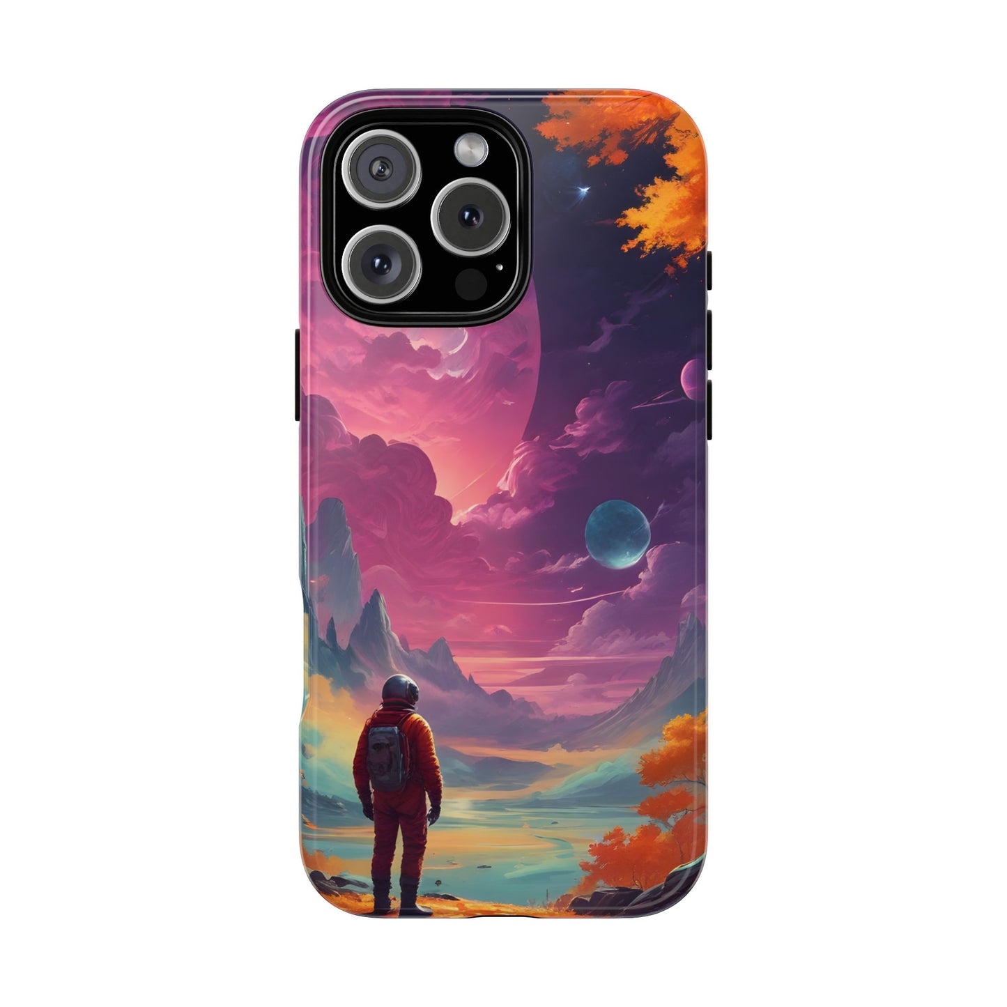 Carcasa para teléfono de astronauta psicodélico, tema espacial galaxia, fundas resistentes para hombres y mujeres, regalos únicos para amantes de la tecnología, accesorios elegantes, decoración cósmica.