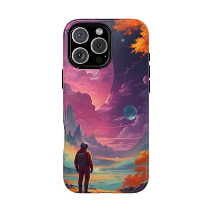 Psychedelic Astronaut Phone Case, Galaxy Space Theme, Tough Cases for Men & Women, Unique Gifts for Tech Lovers, Stylish Accessories, Cosmic Decor