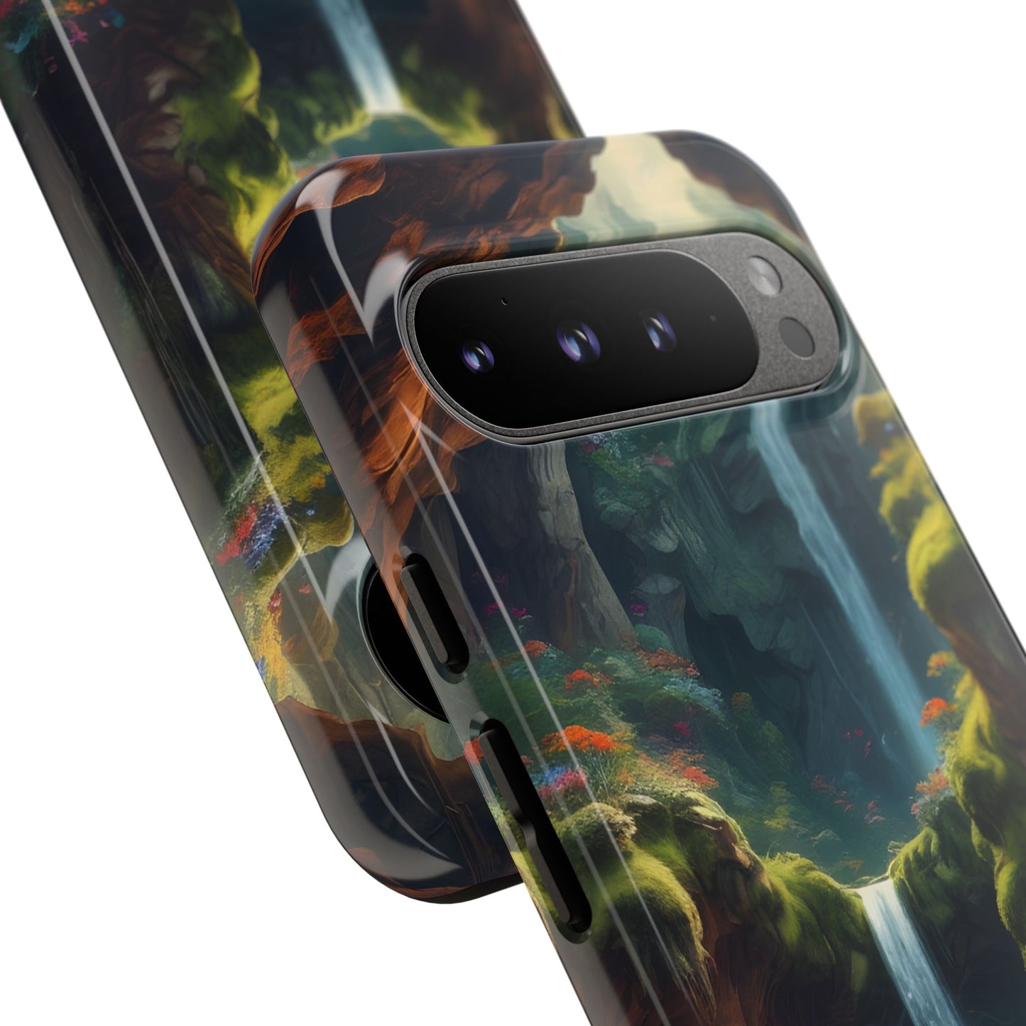 Funda de teléfono con diseño de cascada - Fundas resistentes, diseño de cascada, funda estética para teléfono, regalo para amantes de la naturaleza, protector de teléfono.