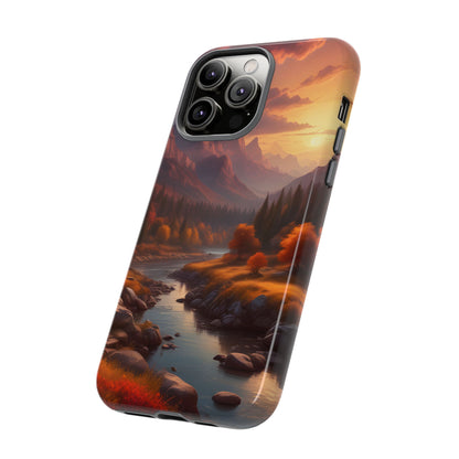 Autumn Mountain Sunset Phone Case, Nature Lover Gift, Tough Phone Cover, Outdoor Adventure Accessory, Landscape Art Case