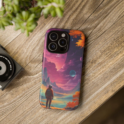 Psychedelic Astronaut Phone Case, Galaxy Space Theme, Tough Cases for Men & Women, Unique Gifts for Tech Lovers, Stylish Accessories, Cosmic Decor