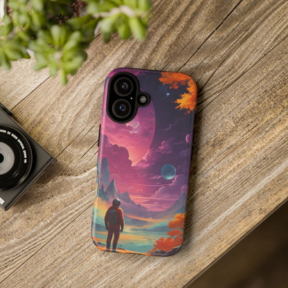 Psychedelic Astronaut Phone Case, Galaxy Space Theme, Tough Cases for Men & Women, Unique Gifts for Tech Lovers, Stylish Accessories, Cosmic Decor