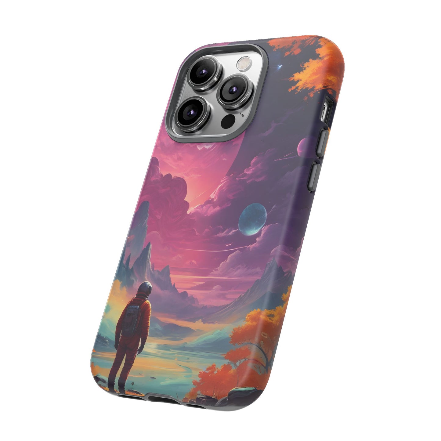 Carcasa para teléfono de astronauta psicodélico, tema espacial galaxia, fundas resistentes para hombres y mujeres, regalos únicos para amantes de la tecnología, accesorios elegantes, decoración cósmica.