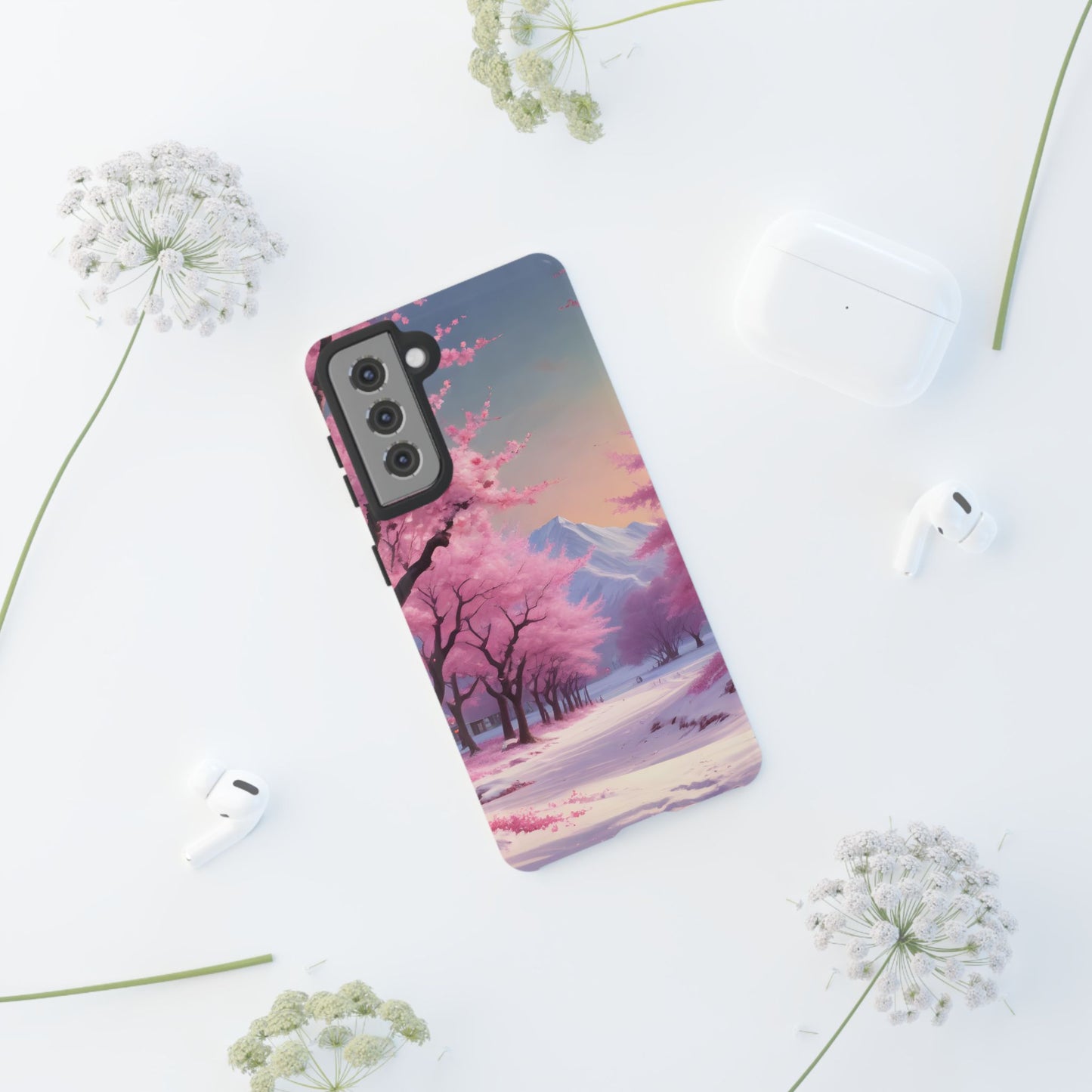 Funda para teléfono con diseño de flor de cerezo, estética primaveral, funda resistente para teléfono, diseño floral, regalo para amantes de la naturaleza, funda Sakura.