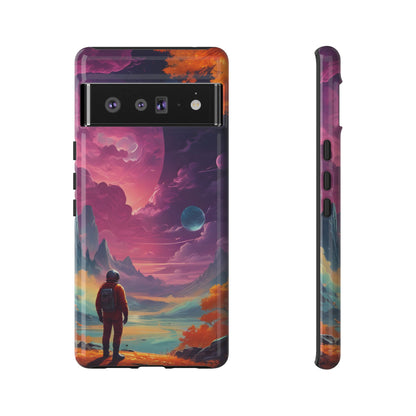 Psychedelic Astronaut Phone Case, Galaxy Space Theme, Tough Cases for Men & Women, Unique Gifts for Tech Lovers, Stylish Accessories, Cosmic Decor