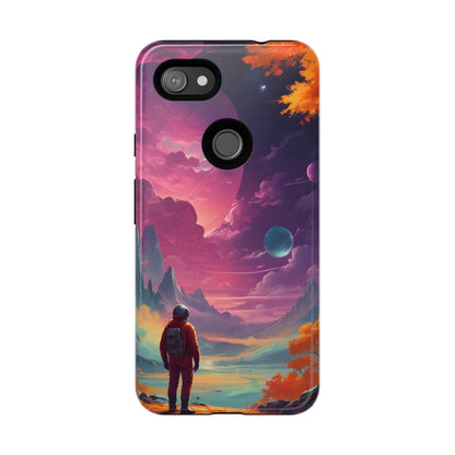 Psychedelic Astronaut Phone Case, Galaxy Space Theme, Tough Cases for Men & Women, Unique Gifts for Tech Lovers, Stylish Accessories, Cosmic Decor