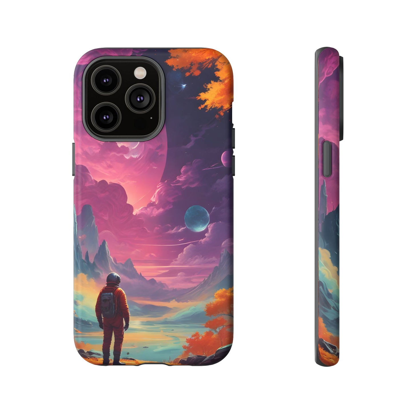 Carcasa para teléfono de astronauta psicodélico, tema espacial galaxia, fundas resistentes para hombres y mujeres, regalos únicos para amantes de la tecnología, accesorios elegantes, decoración cósmica.