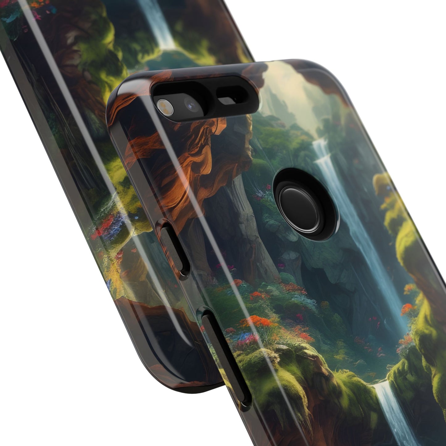 Funda de teléfono con diseño de cascada - Fundas resistentes, diseño de cascada, funda estética para teléfono, regalo para amantes de la naturaleza, protector de teléfono.