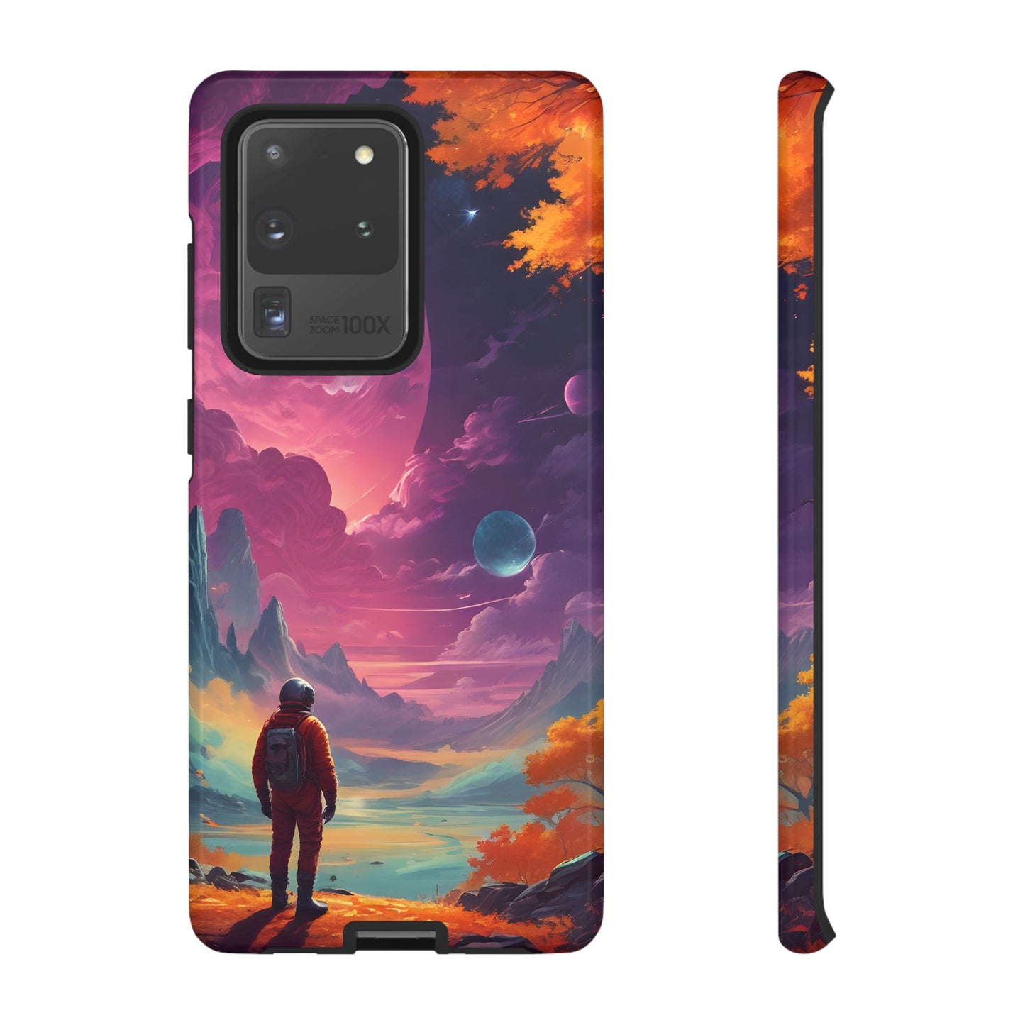 Carcasa para teléfono de astronauta psicodélico, tema espacial galaxia, fundas resistentes para hombres y mujeres, regalos únicos para amantes de la tecnología, accesorios elegantes, decoración cósmica.