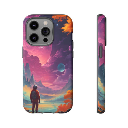 Psychedelic Astronaut Phone Case, Galaxy Space Theme, Tough Cases for Men & Women, Unique Gifts for Tech Lovers, Stylish Accessories, Cosmic Decor