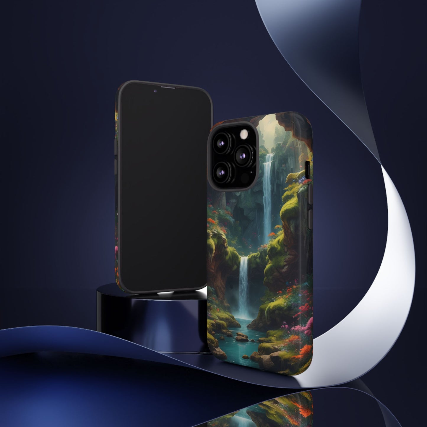 Funda de teléfono con diseño de cascada - Fundas resistentes, diseño de cascada, funda estética para teléfono, regalo para amantes de la naturaleza, protector de teléfono.