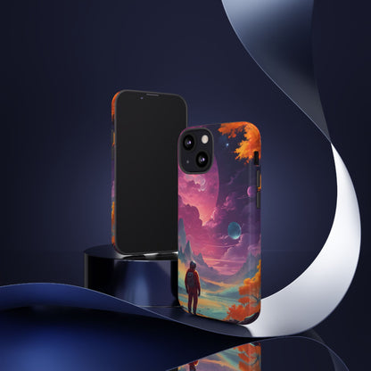 Psychedelic Astronaut Phone Case, Galaxy Space Theme, Tough Cases for Men & Women, Unique Gifts for Tech Lovers, Stylish Accessories, Cosmic Decor