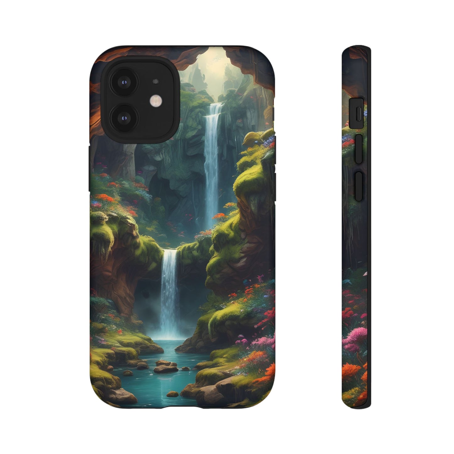 Funda de teléfono con diseño de cascada - Fundas resistentes, diseño de cascada, funda estética para teléfono, regalo para amantes de la naturaleza, protector de teléfono.