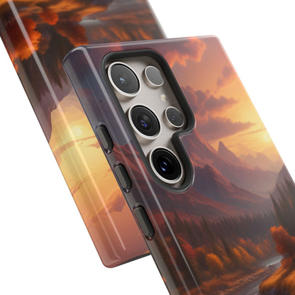 Autumn Mountain Sunset Phone Case, Nature Lover Gift, Tough Phone Cover, Outdoor Adventure Accessory, Landscape Art Case