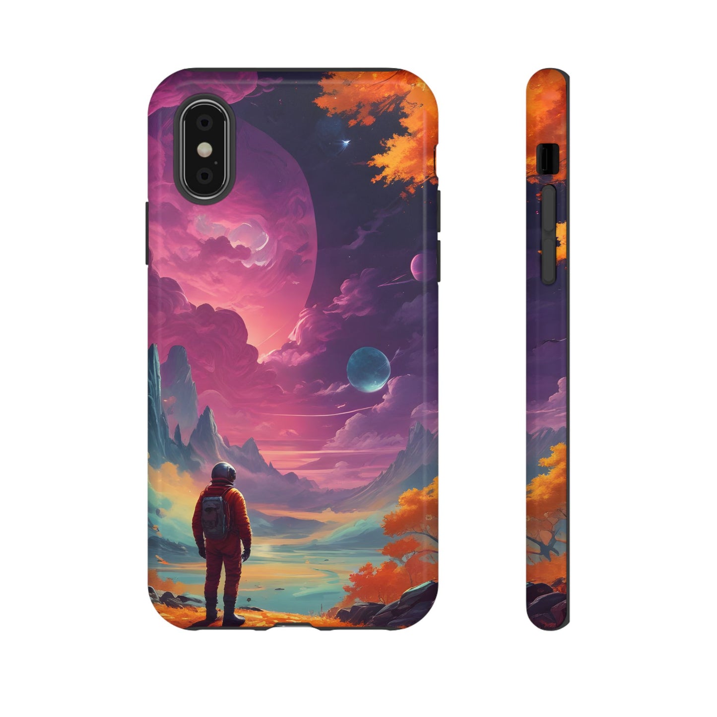 Carcasa para teléfono de astronauta psicodélico, tema espacial galaxia, fundas resistentes para hombres y mujeres, regalos únicos para amantes de la tecnología, accesorios elegantes, decoración cósmica.